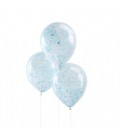 5 Luftballons mit Blauem Konfetti
