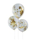5 Luftballons mit Gold-Konfetti