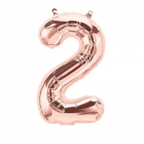 Rose Gold Mylarfilm Luftballon Nummer 2