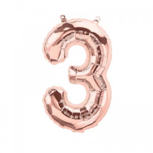 Ballon Mylar Rose Gold Chiffre 3