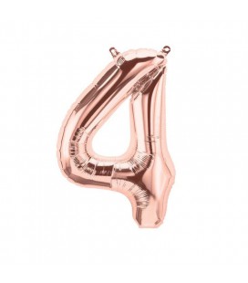 Rose Gold Mylarfilm Luftballon Nummer 4