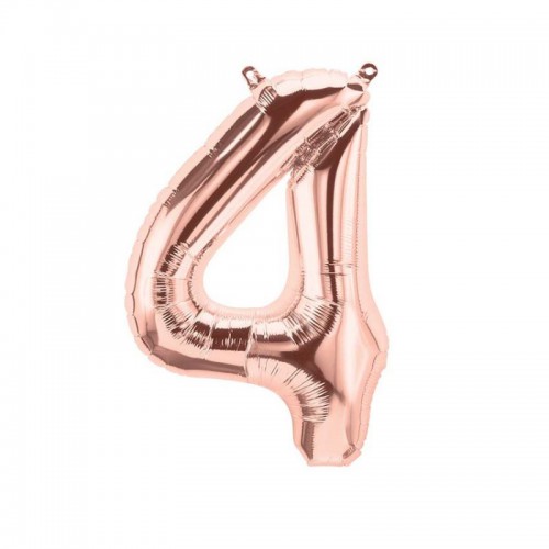 Rose Gold Mylar Ballon Number 4