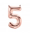 Ballon Mylar Rose Gold Chiffre 5