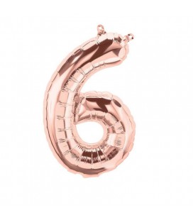 Ballon Mylar Rose Gold Chiffre 6