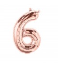 Ballon Mylar Rose Gold Chiffre 6
