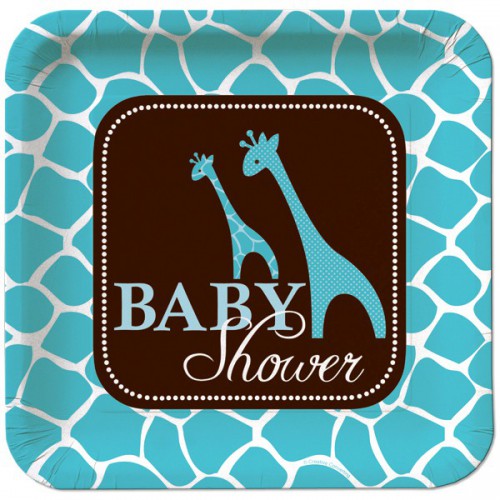 Lunch Plates Baby Shower Safari Blue