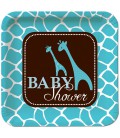 Lunch Plates Baby Shower Safari Blue