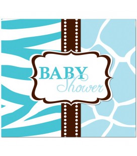 Invitations Baby Shower Safari Bleu