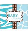 Invitations Baby Shower Safari Bleu
