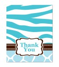 Baby Shower Safari Blue Thank You Cards