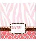 Grandes Serviettes Baby Shower Safari Rose