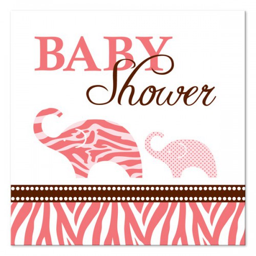 Dessert Napkins Baby Shower Safari Pink
