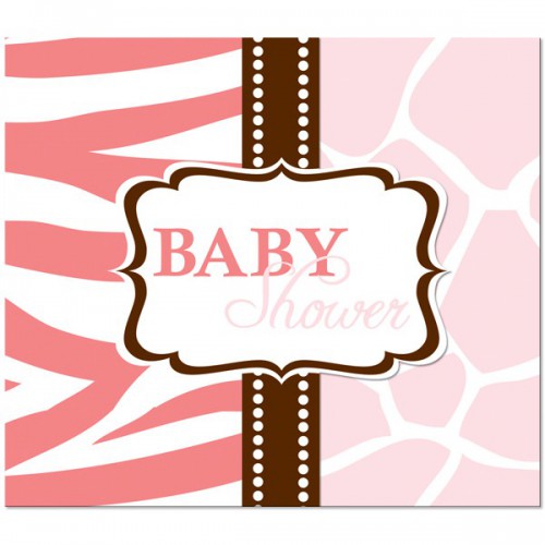 Baby Shower Safari Pink Invitations
