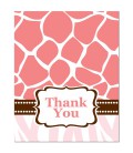 Baby Shower Safari Pink Thank You Cards