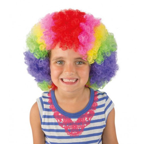 Multicolored Pop Clown Wig for kids