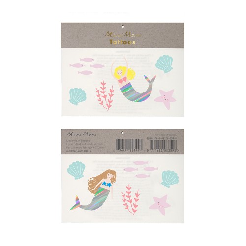 2 Mermaid Temporary Tattoos