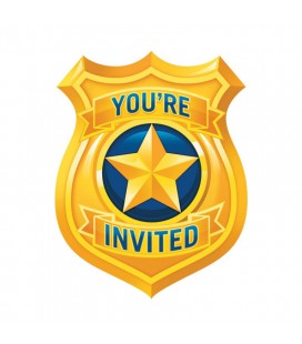 Police Party Badge Invitations
