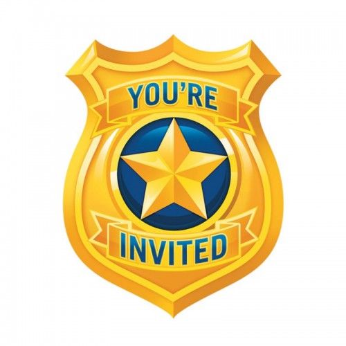 Invitations Badge Police Party