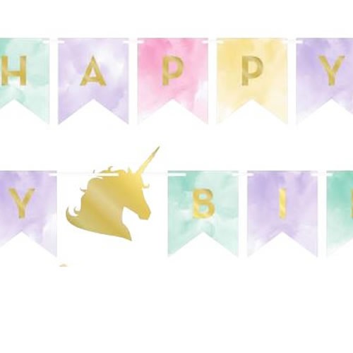 Guirlande Happy Birthday Unicorn Sparkle