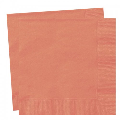20 GRANDES SERVIETTES CORAIL