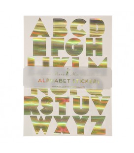Autocollants Alphabet Papier Doré