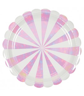 8 Large Iridescent Plates