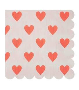 Pink Hearts Pattern Large Napkins
