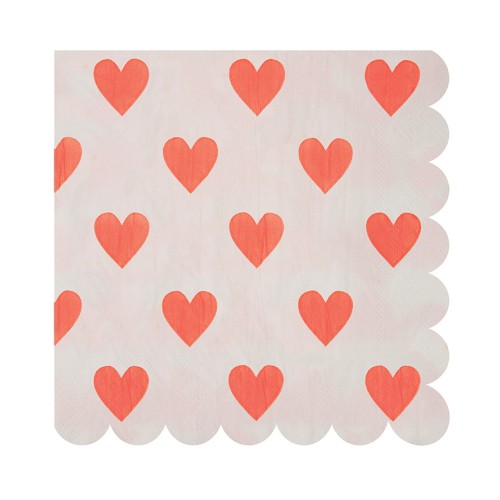 Große Rosa Herz Servietten