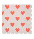 Pink Hearts Pattern Large Napkins