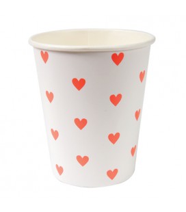 Pink Hearts Pattern Party Cup