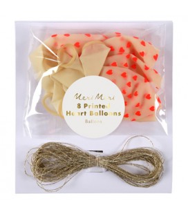 8 Heart patterned Balloons