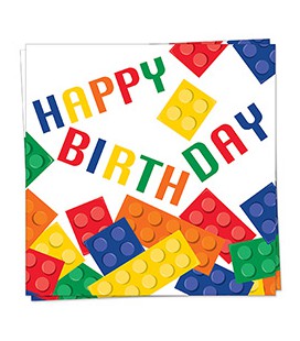 Serviettes Block Party Happy Birthday