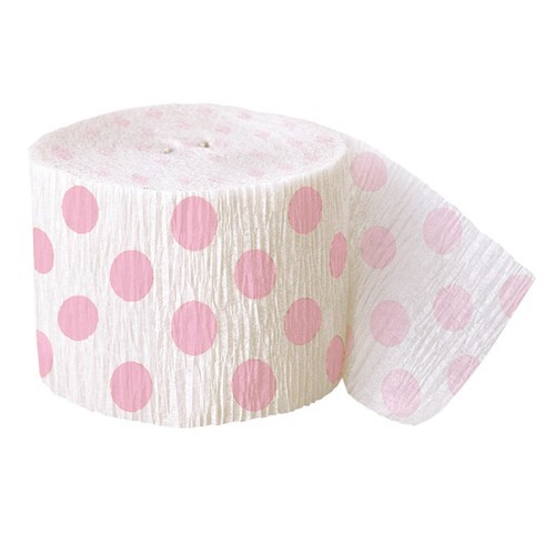 Serpentin Crépon Rose à Pois