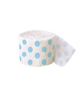 Baby Blue Polka Dots Crepe Streamer