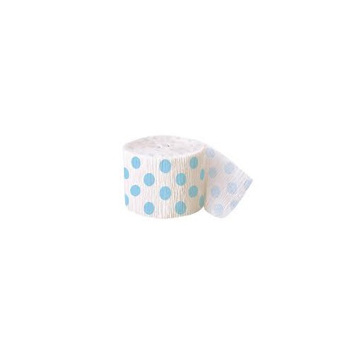 Baby Blue Polka Dots Crepe Streamer