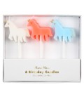 6 Unicorn Candles