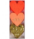 3 Mini Pinatas Coeur