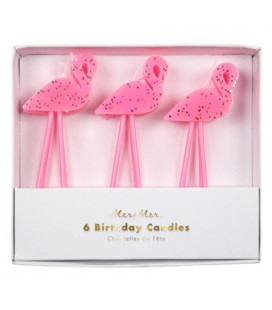 6 Bougies Flamant Rose
