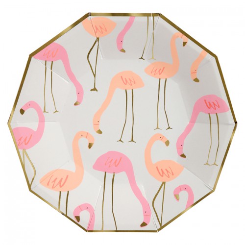 Large Flamingo Pattern Plates