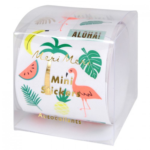 Mini Rouleau d'autocollants motifs tropicaux