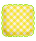 Yellow Gingham Large Plates