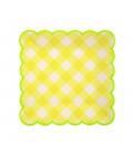 Petites Assiettes Motif Vichy Jaune