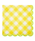 Grandes Serviettes Motif Vichy Jaune