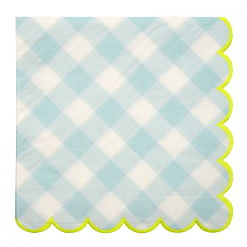 Große Servietten im Blauen Vichy-Muster