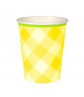 Yellow Gingham Cups