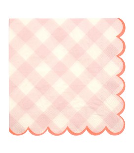 Große Servietten im Rosa Vichy-Muster