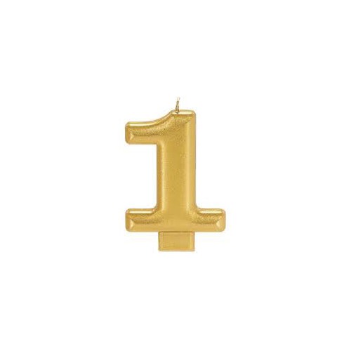 Number 1 Gold Candle