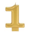 Bougie Chiffre 1 Dorée