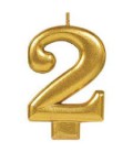 Number 2 Gold Candle