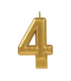 Bougie Chiffre 4 Dorée